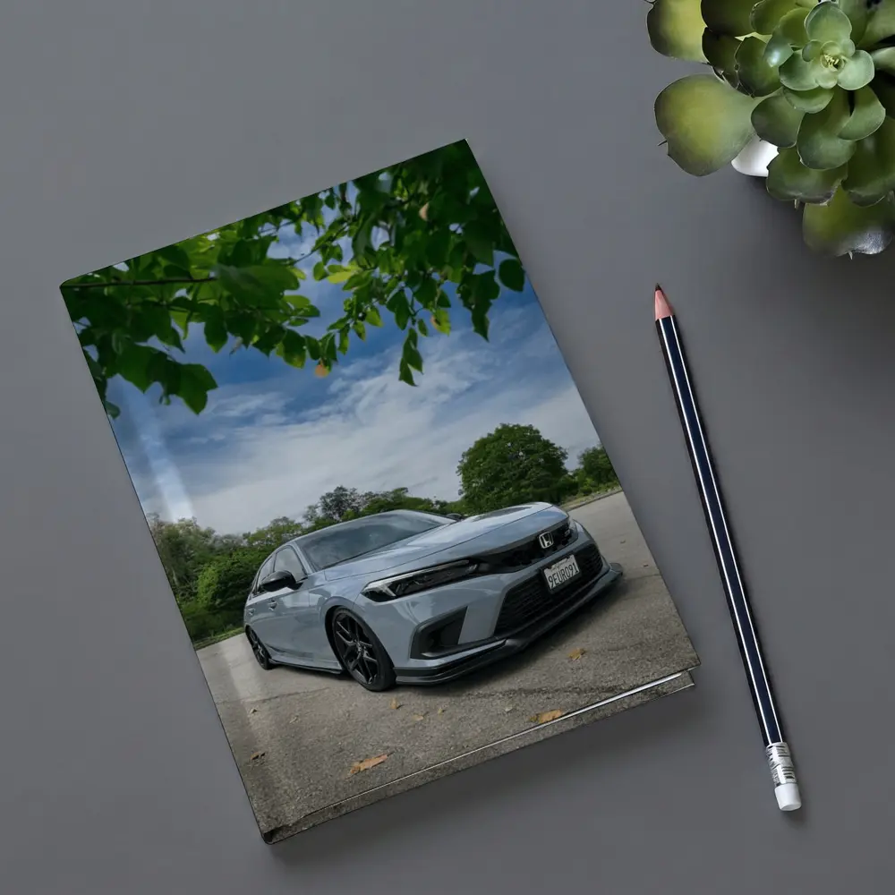Honda Civic Hatchback Parked Under Green Trees – Notebooks
