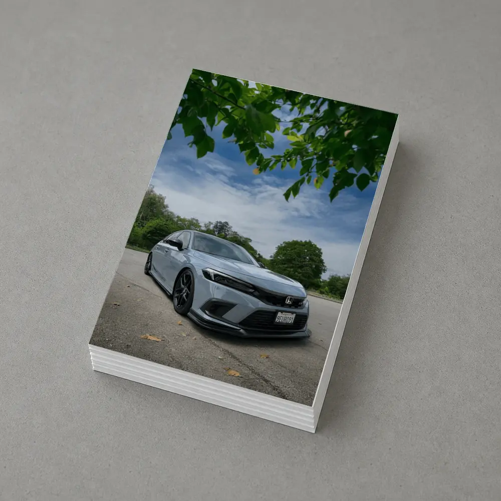 Honda Civic Hatchback Parked Under Green Trees – Postcards