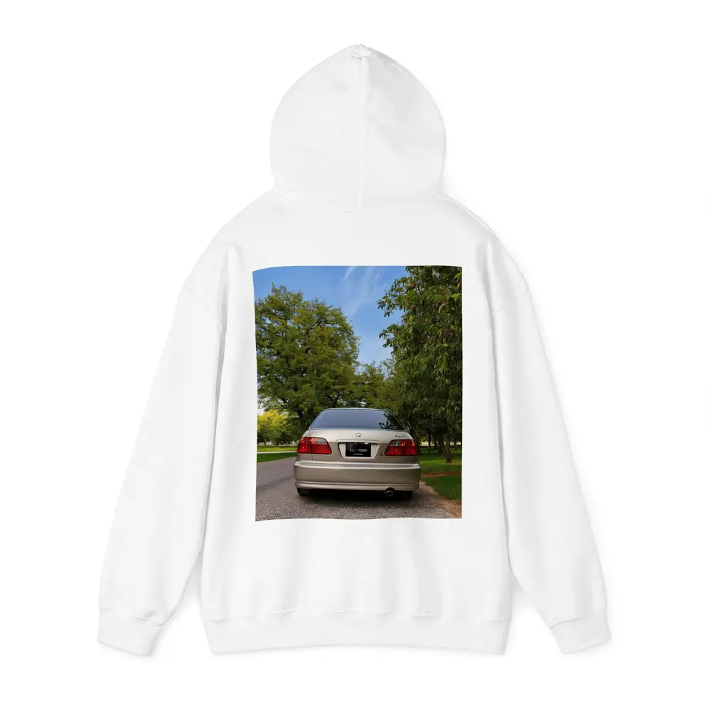 Honda Civic Sedan Rear View Green Trees – Hoodies