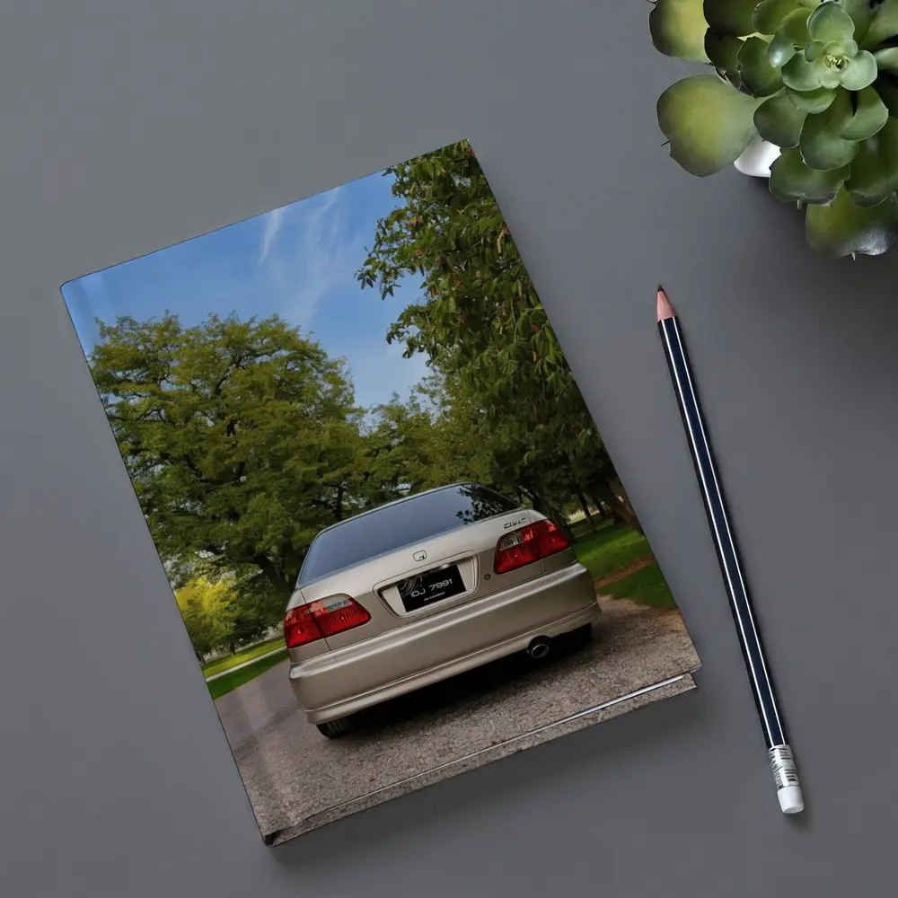 Honda Civic Sedan Rear View Green Trees – Notebooks