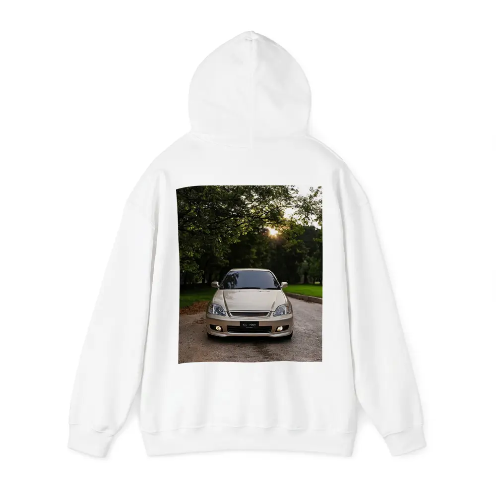 Honda Civic Parked Under Green Trees – Hoodies