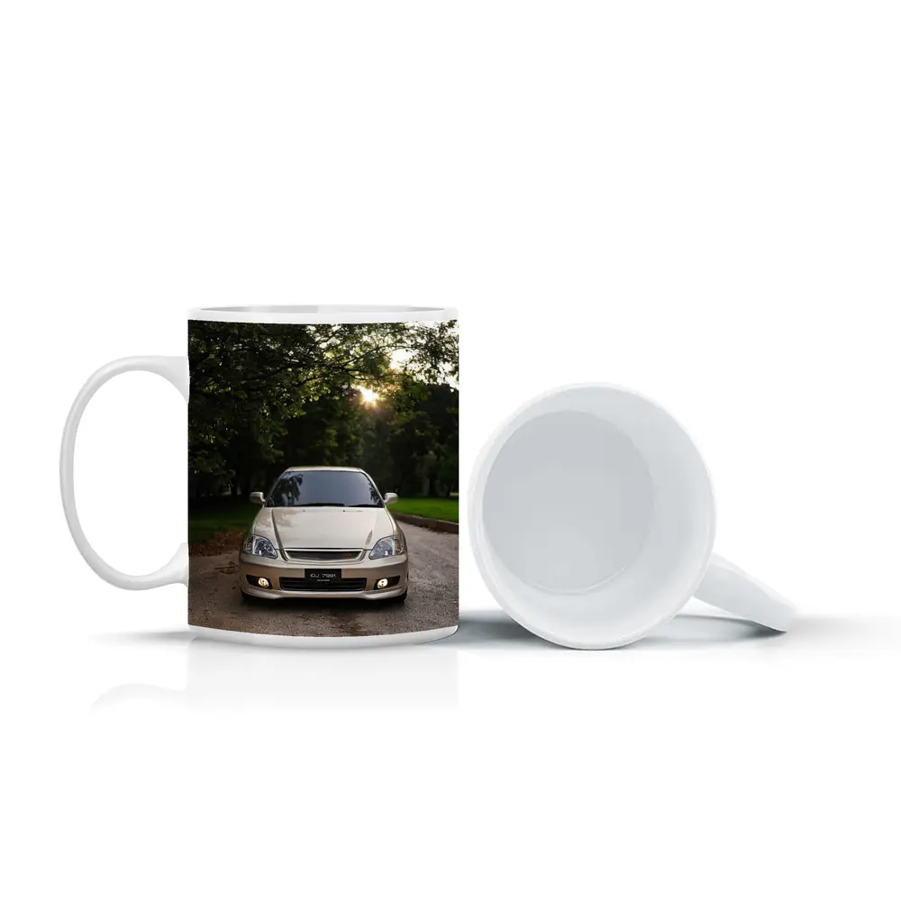 Honda Civic Parked Under Green Trees – Mugs