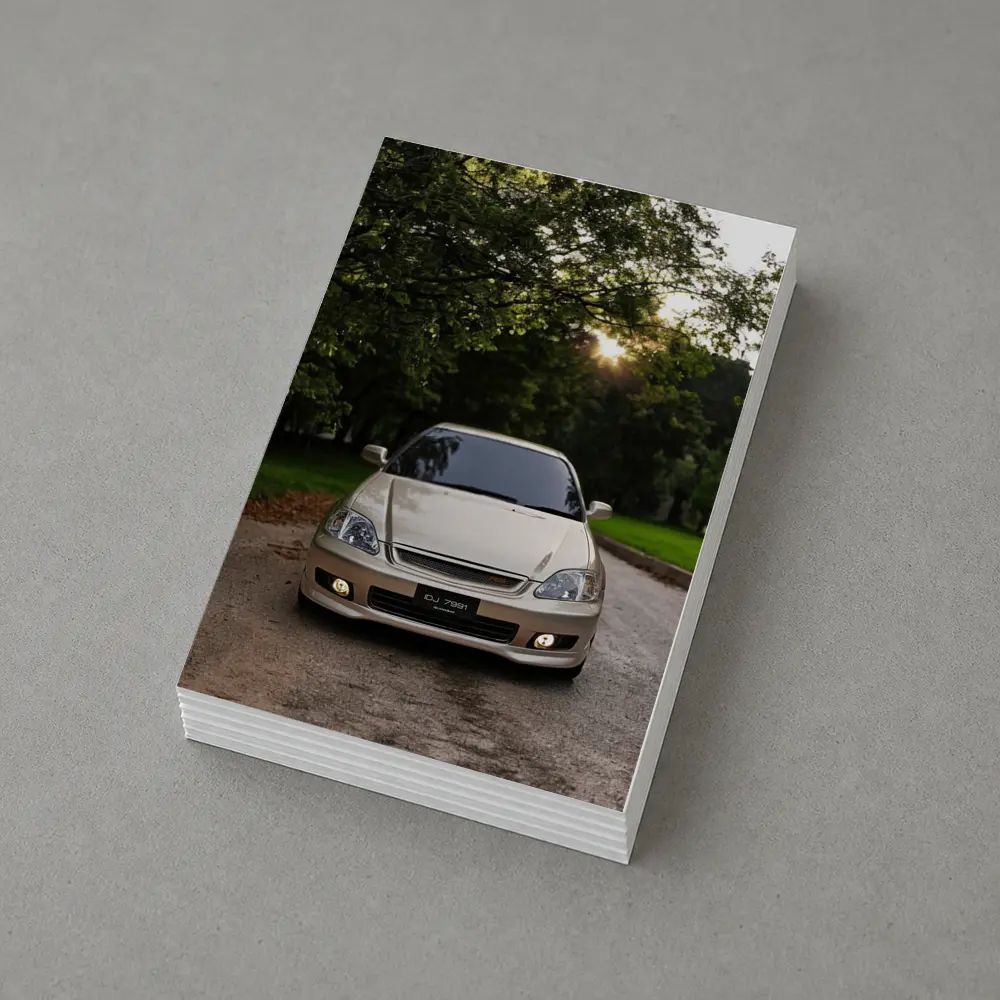 Honda Civic Parked Under Green Trees – Postcards