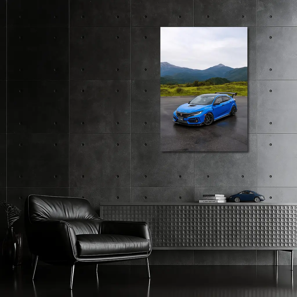 Honda Civic Type R Blue Mountain Road – Wall Art