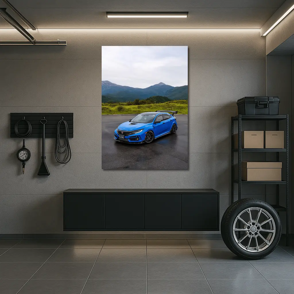 Honda Civic Type R Blue Mountain Road – Wall Art