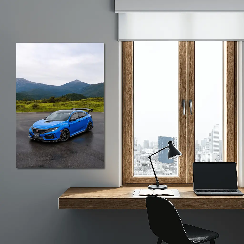 Honda Civic Type R Blue Mountain Road – Wall Art