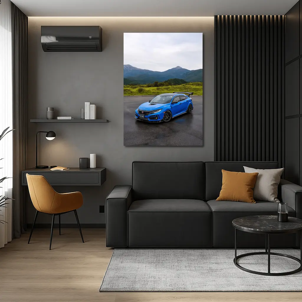 Honda Civic Type R Blue Mountain Road – Wall Art