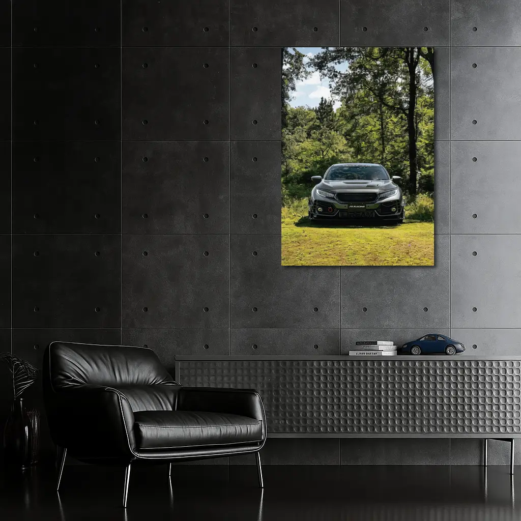 Honda Civic Type R Green Forest Setting – Wall Art