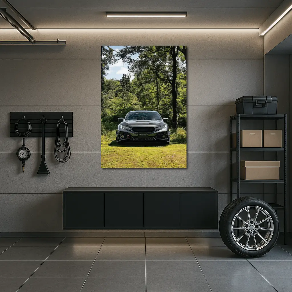 Honda Civic Type R Green Forest Setting – Wall Art