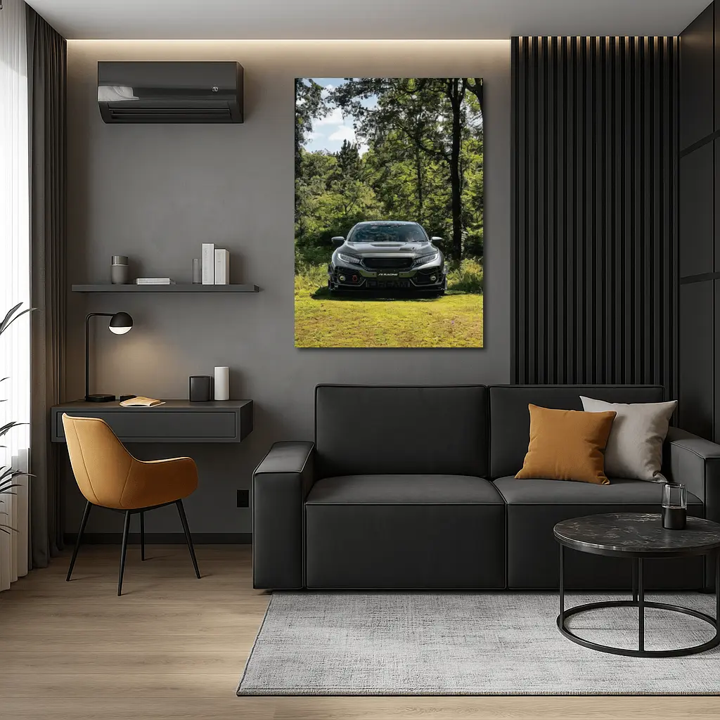 Honda Civic Type R Green Forest Setting – Wall Art