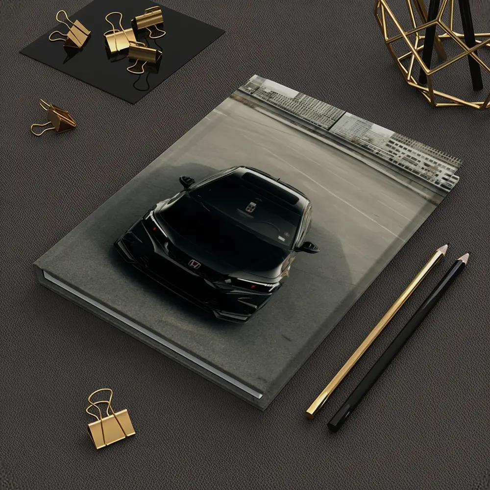 Black Honda Civic Rooftop Parking Urban Setting – Notebooks