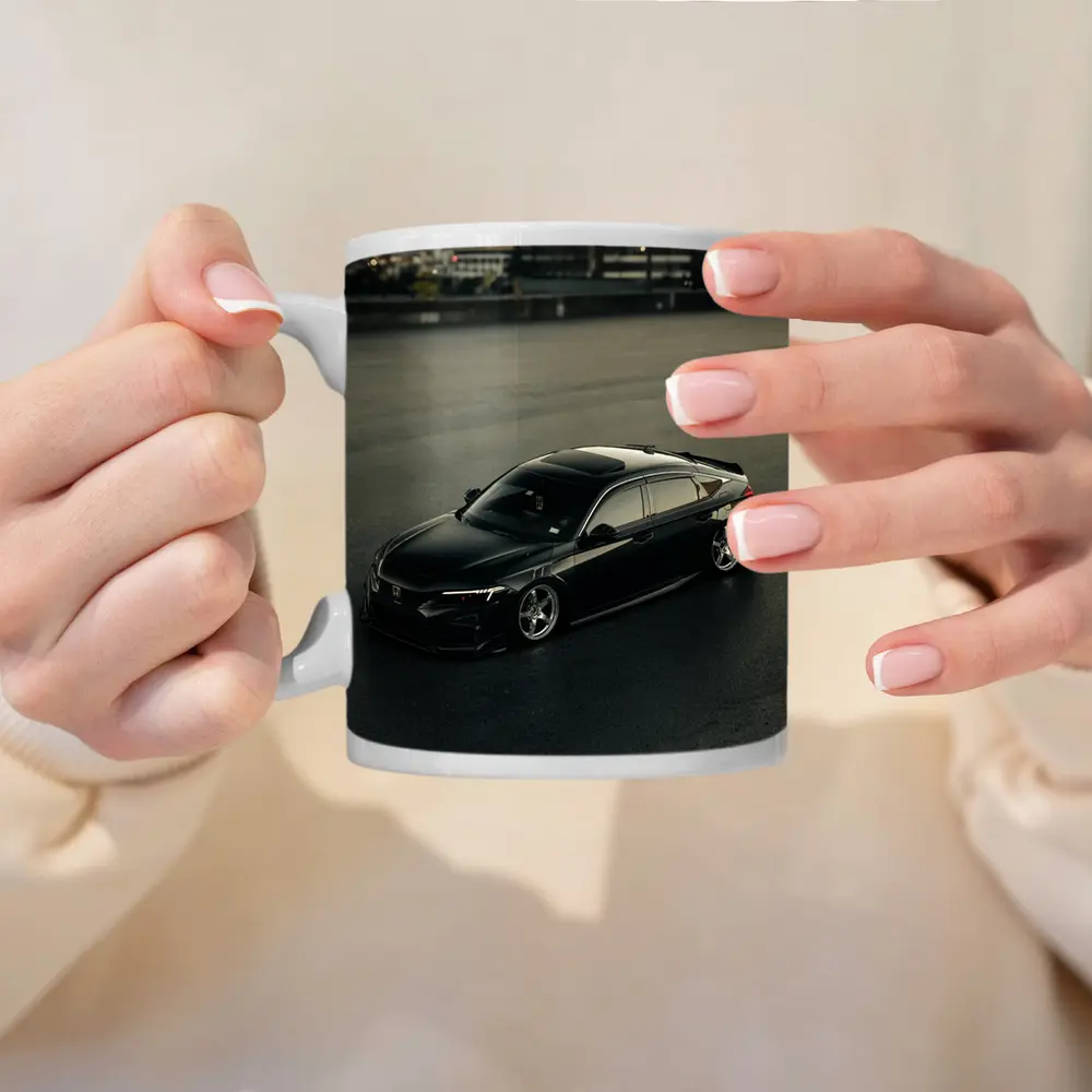 Black Honda Civic Stance Build Urban Rooftop – Mugs