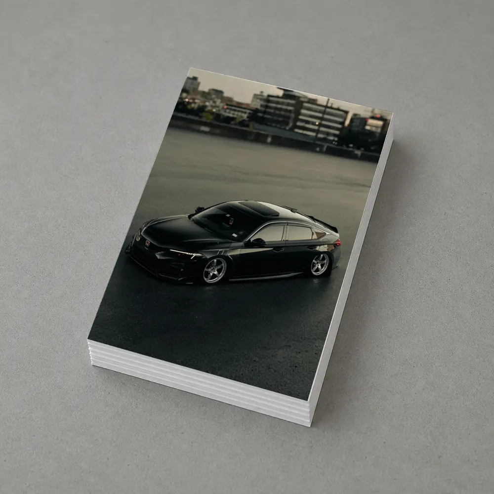 Black Honda Civic Stance Build Urban Rooftop – Postcards