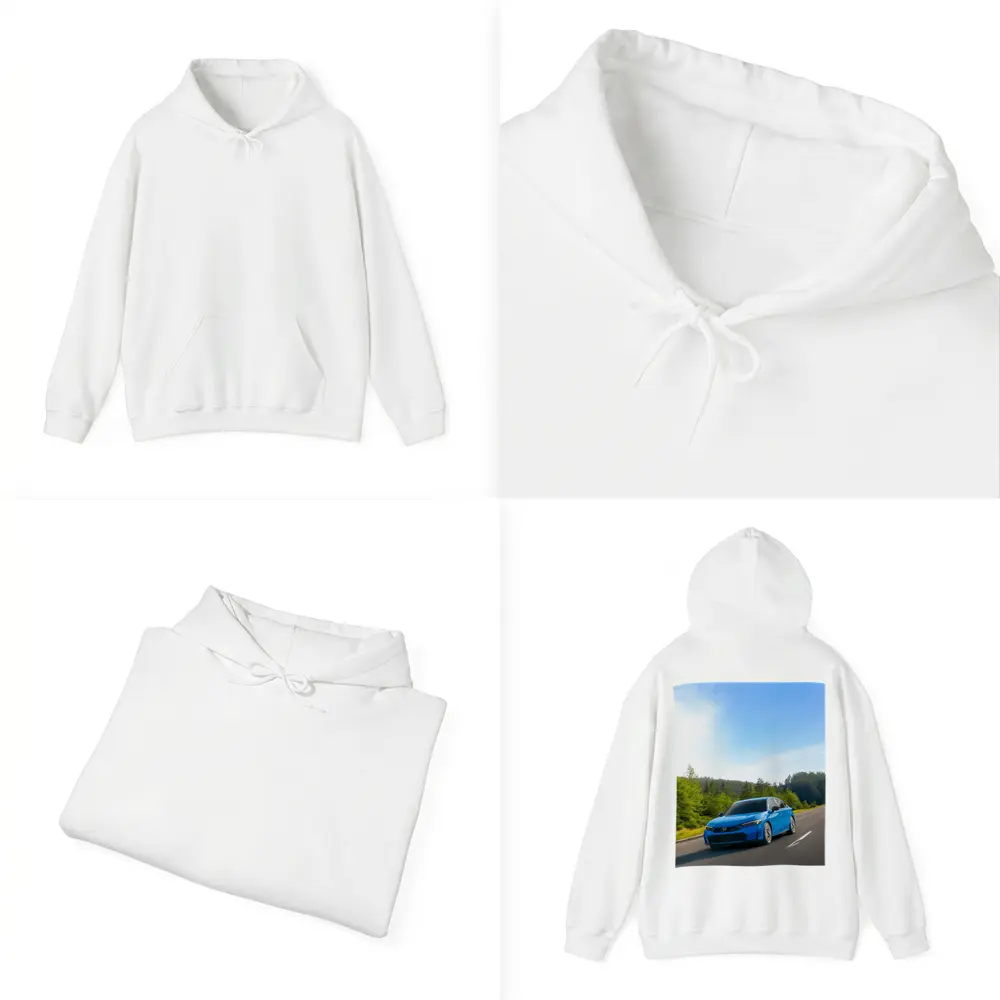 Honda Civic Blue Sedan Highway Drive – Hoodies