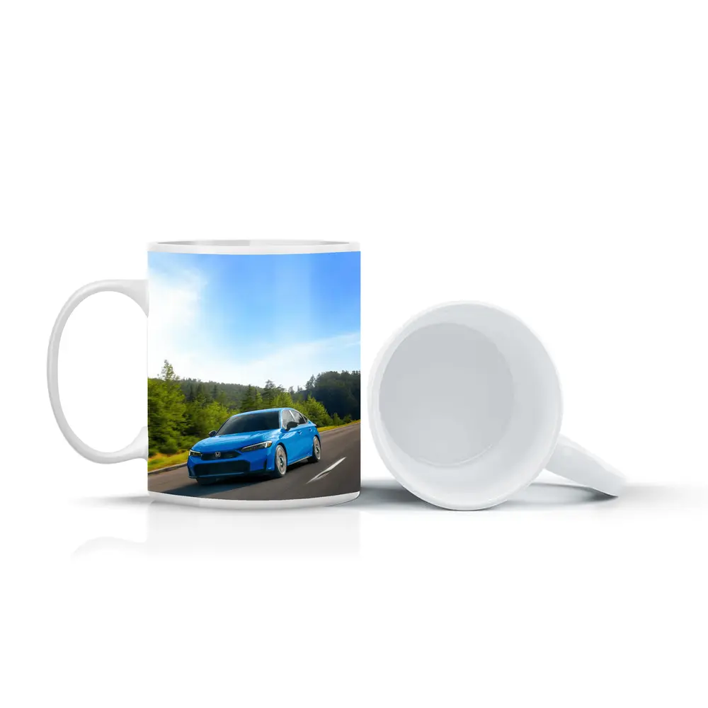 Honda Civic Blue Sedan Highway Drive – Mugs