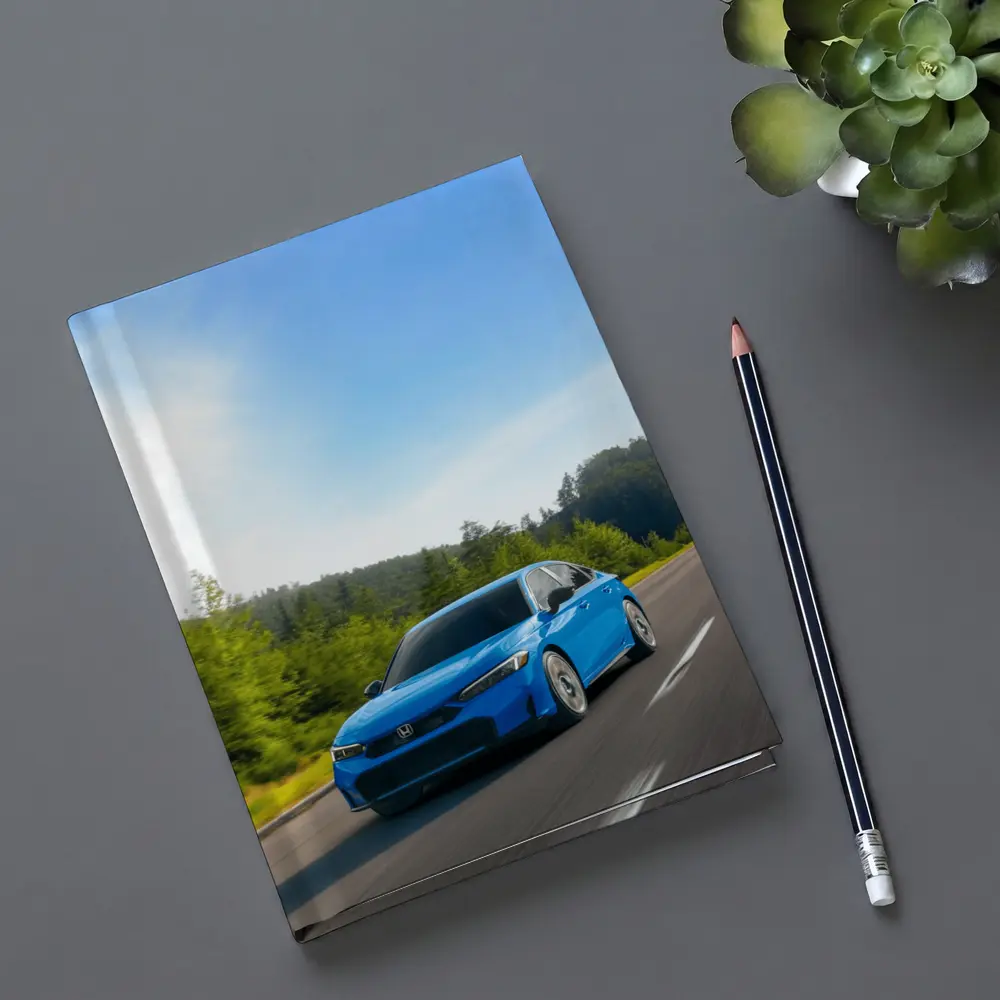 Honda Civic Blue Sedan Highway Drive – Notebooks
