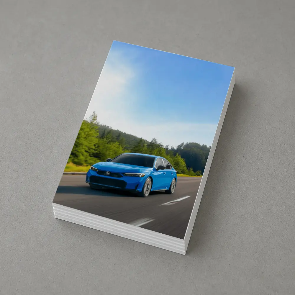 Honda Civic Blue Sedan Highway Drive – Postcards