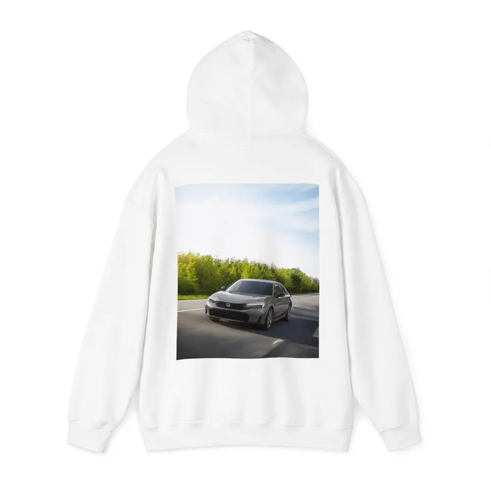 Honda Civic Sedan Driving Open Road – Hoodies