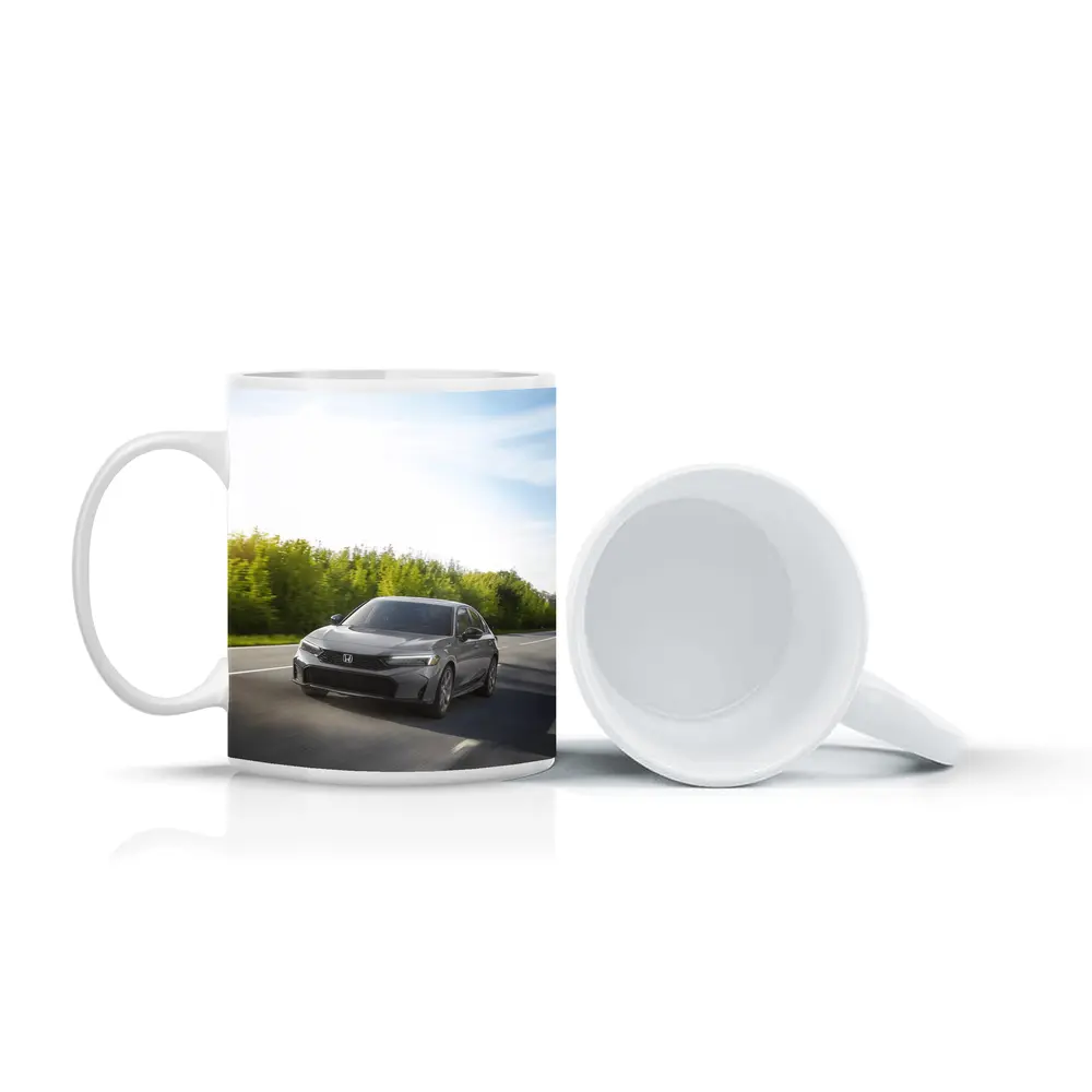 Honda Civic Sedan Driving Open Road – Mugs