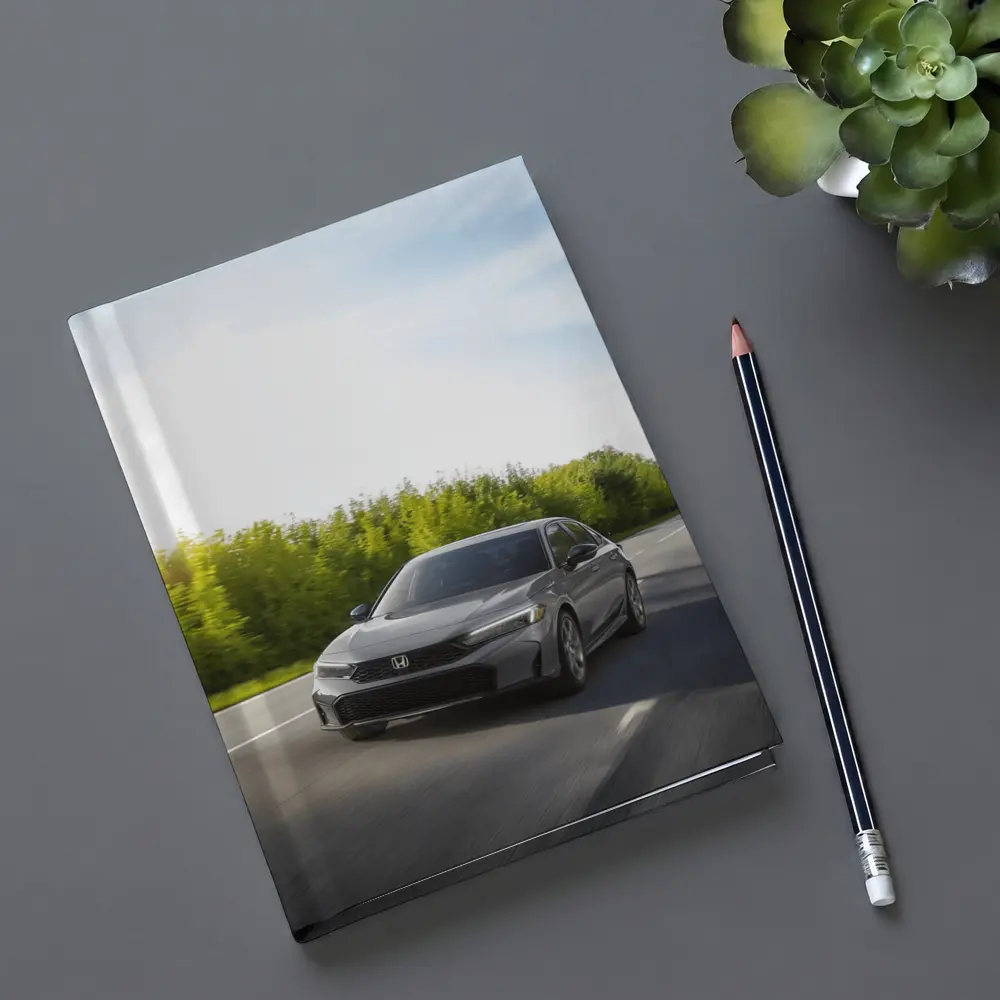 Honda Civic Sedan Driving Open Road – Notebooks