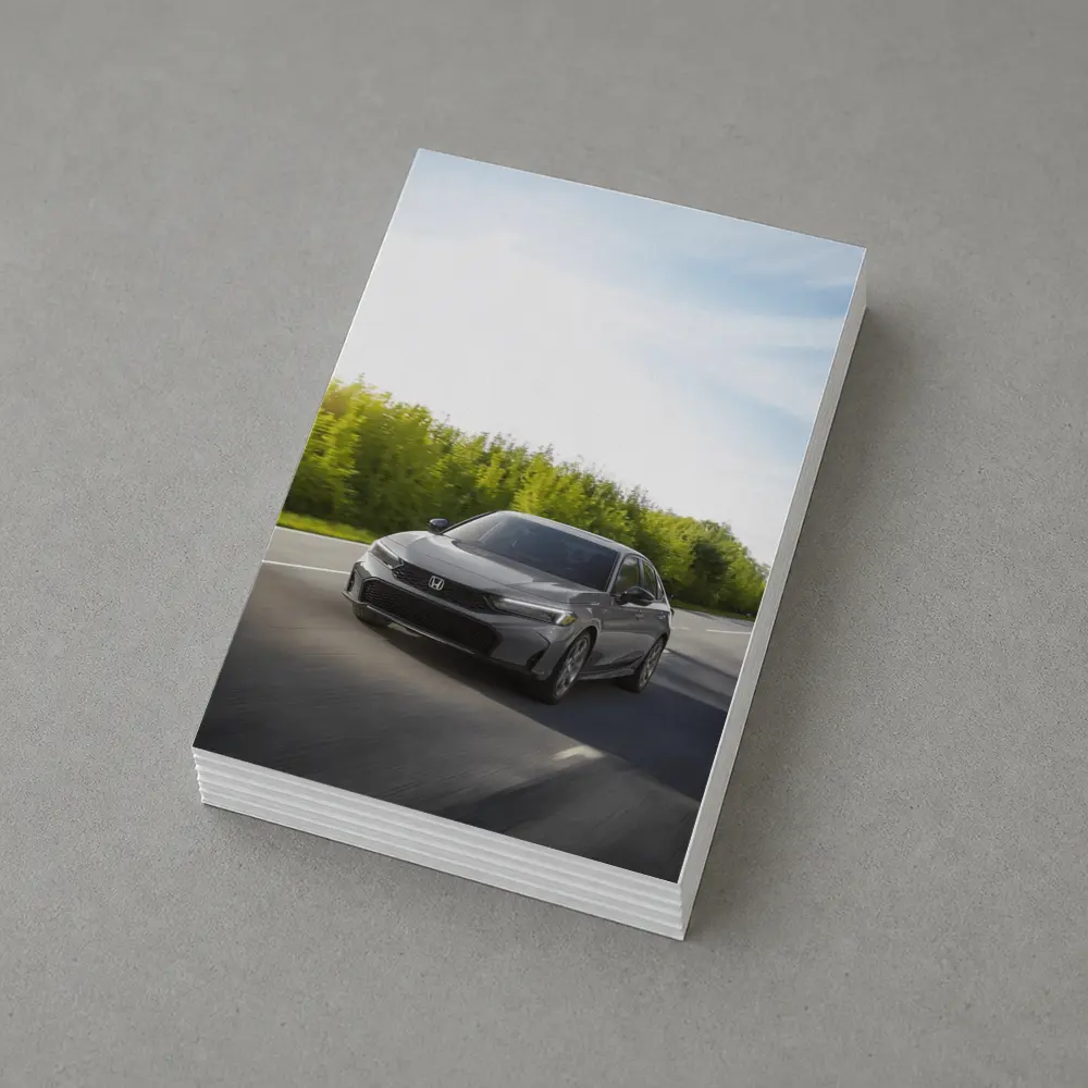 Honda Civic Sedan Driving Open Road – Postcards