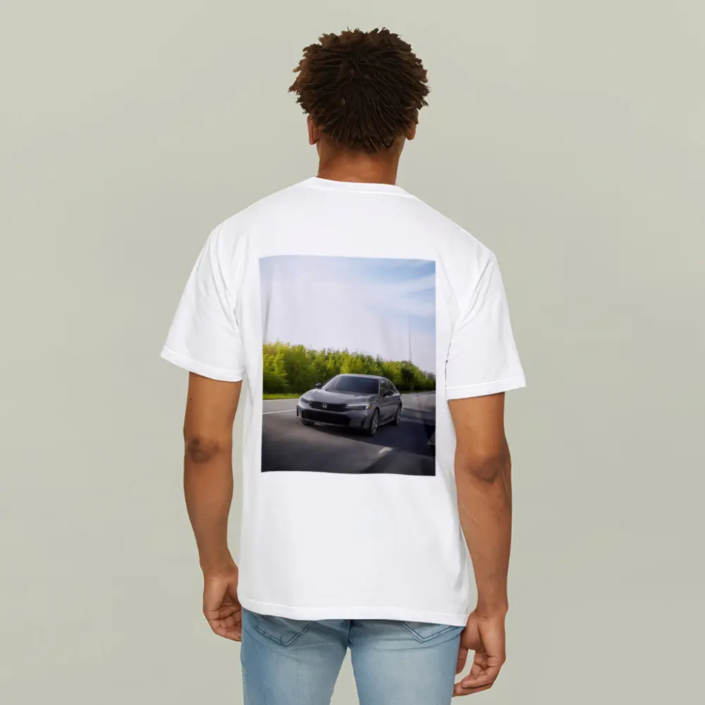 Honda Civic Sedan Driving Open Road – T-Shirts