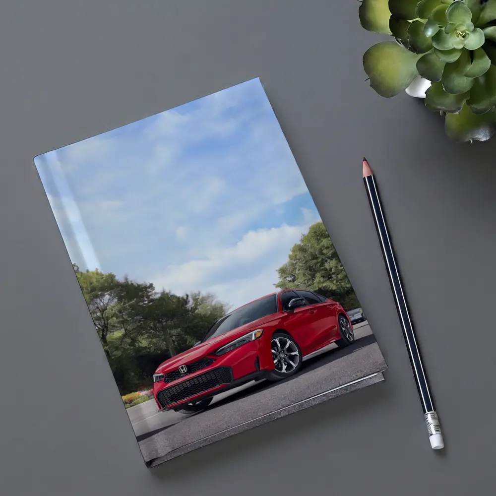 Red Honda Civic Sedan Parked Outdoors – Notebooks