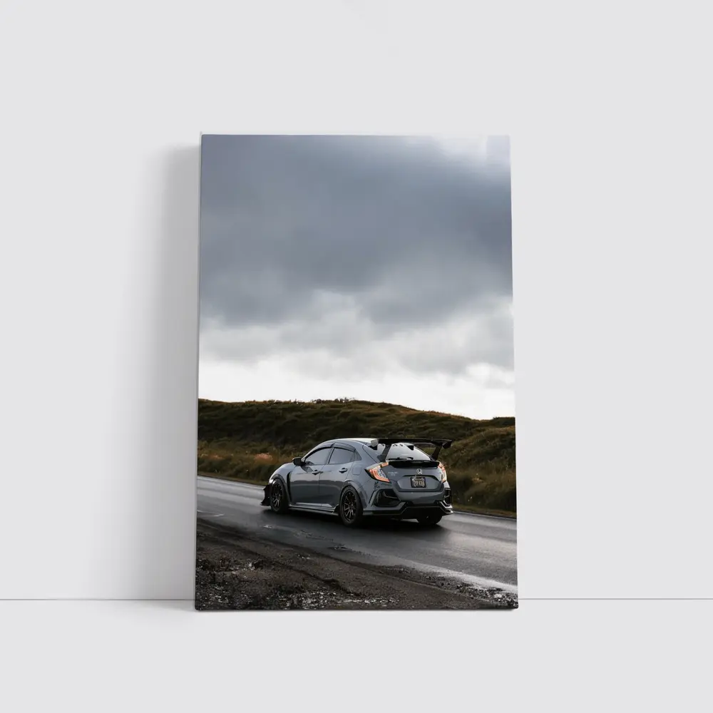 Honda Civic Type R Gray Wet Road – Wall Art