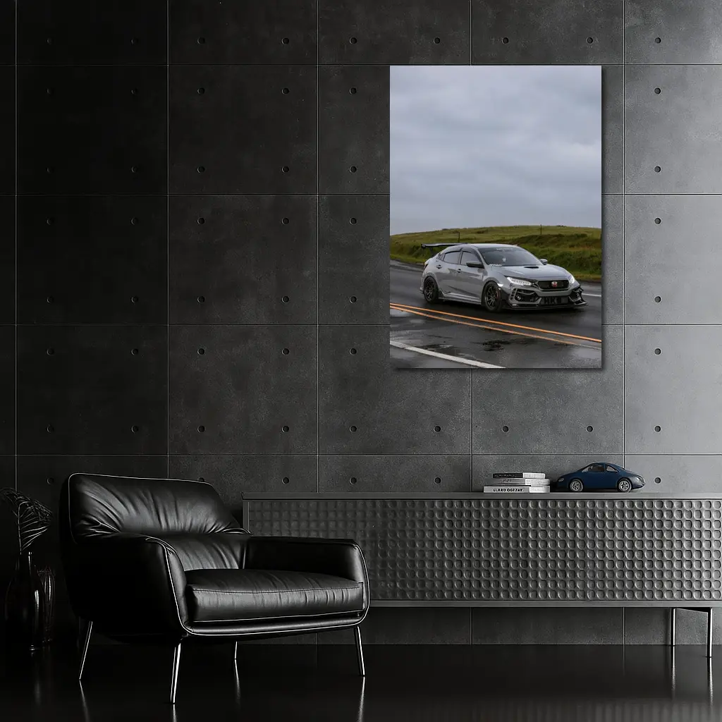 Honda Civic Type R Rainy Road Drive – Wall Art