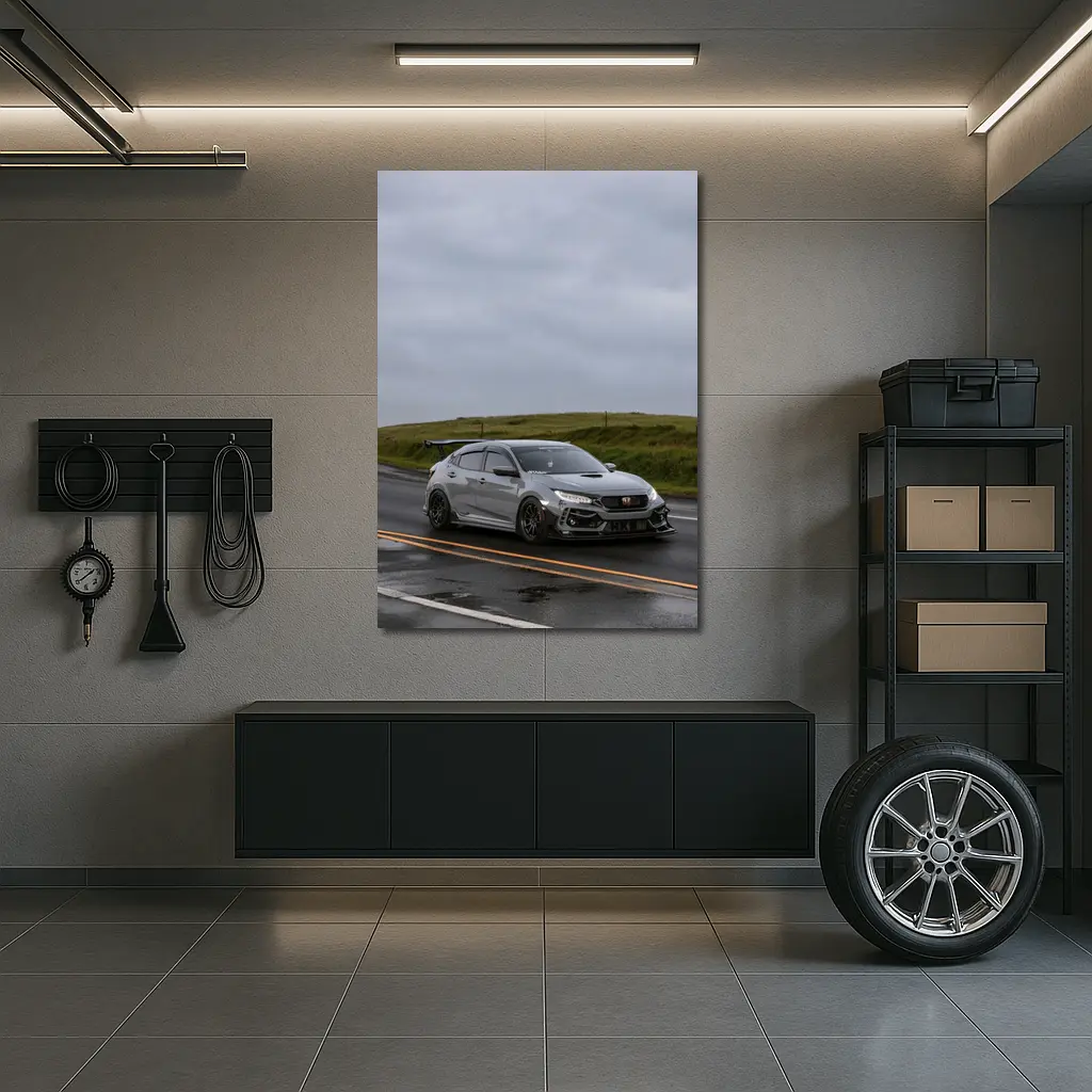 Honda Civic Type R Rainy Road Drive – Wall Art