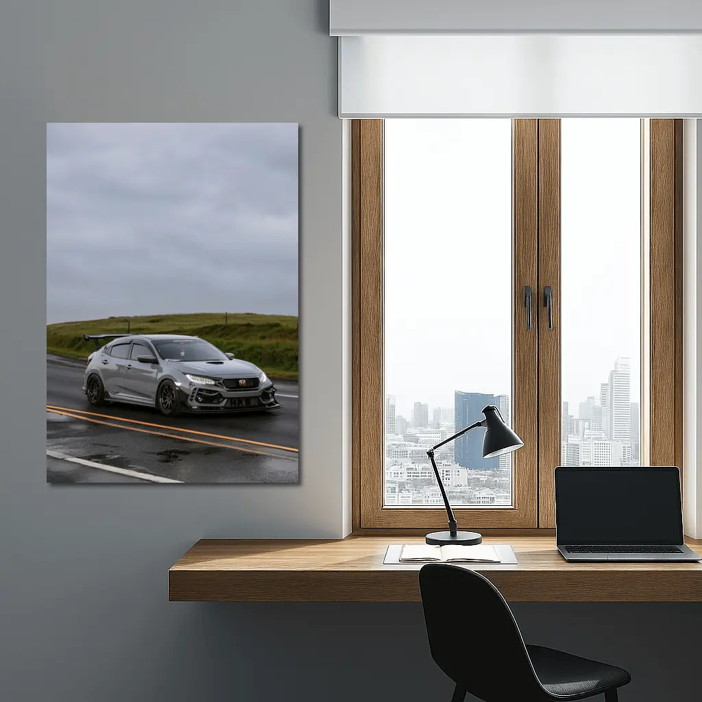 Honda Civic Type R Rainy Road Drive – Wall Art