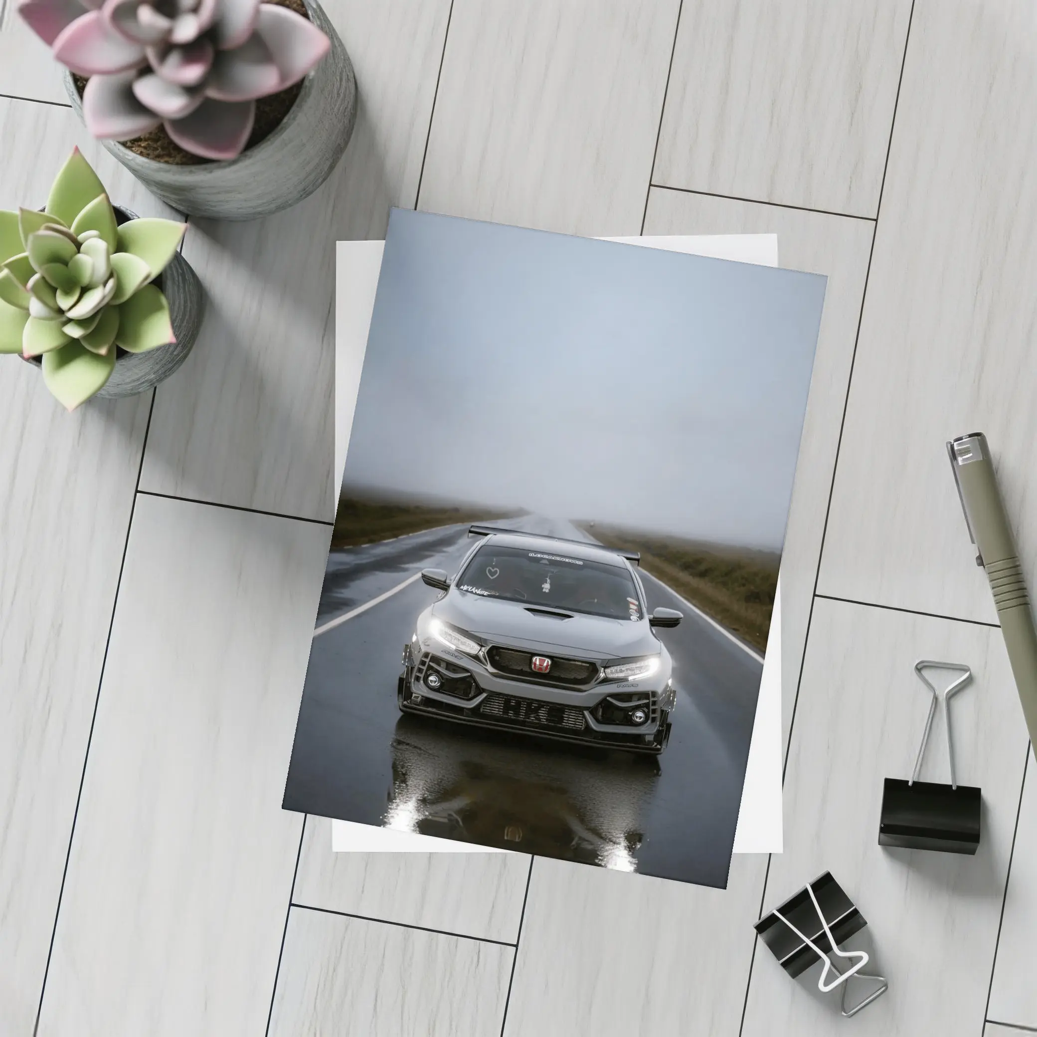 Honda Civic Type R Rainy Road Drive – Postcards