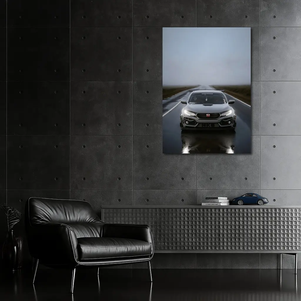 Honda Civic Type R Rainy Road Drive – Wall Art