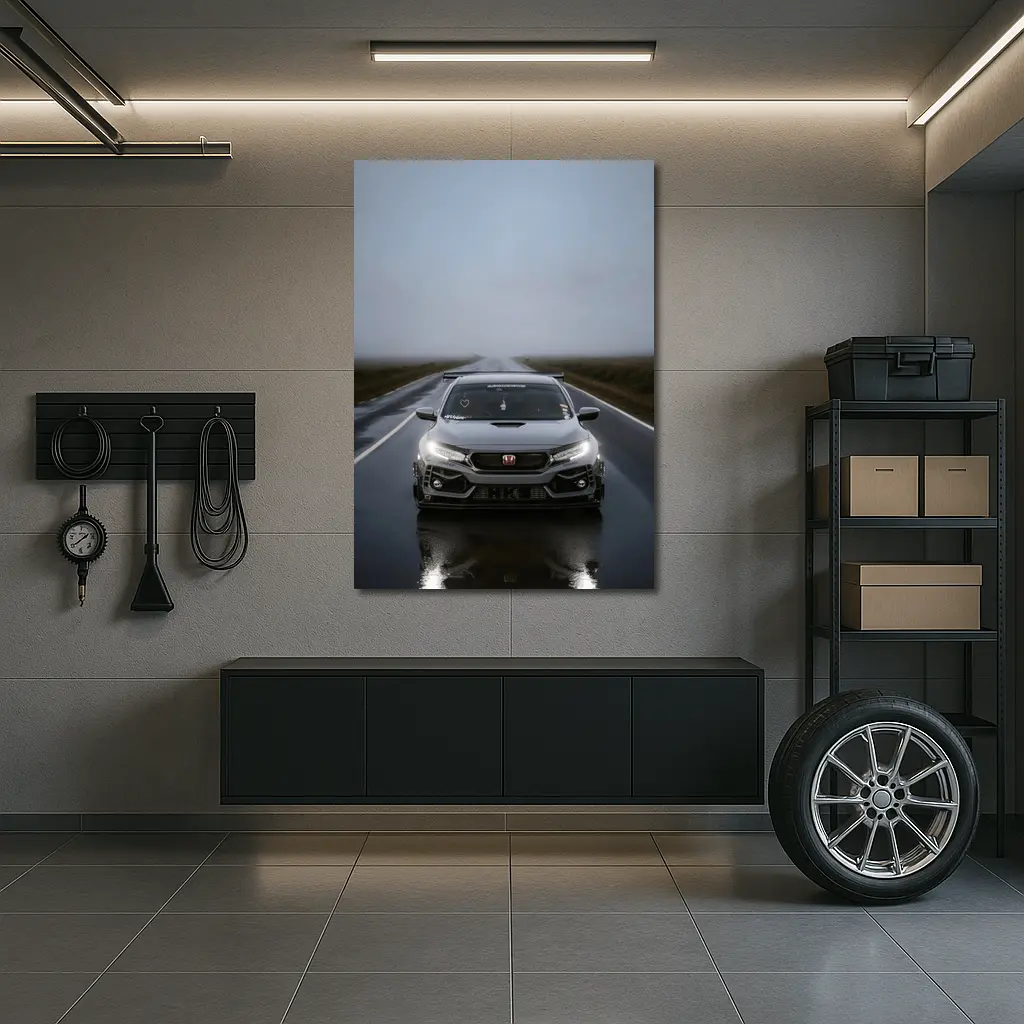 Honda Civic Type R Rainy Road Drive – Wall Art