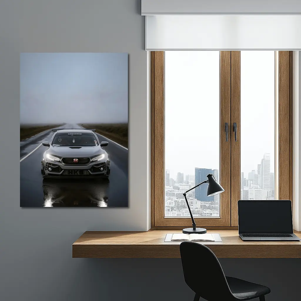Honda Civic Type R Rainy Road Drive – Wall Art