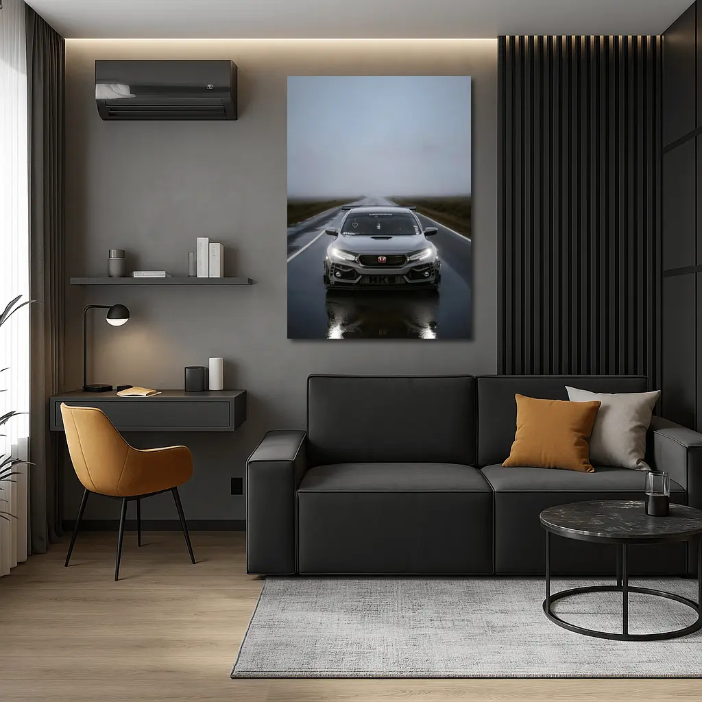 Honda Civic Type R Rainy Road Drive – Wall Art