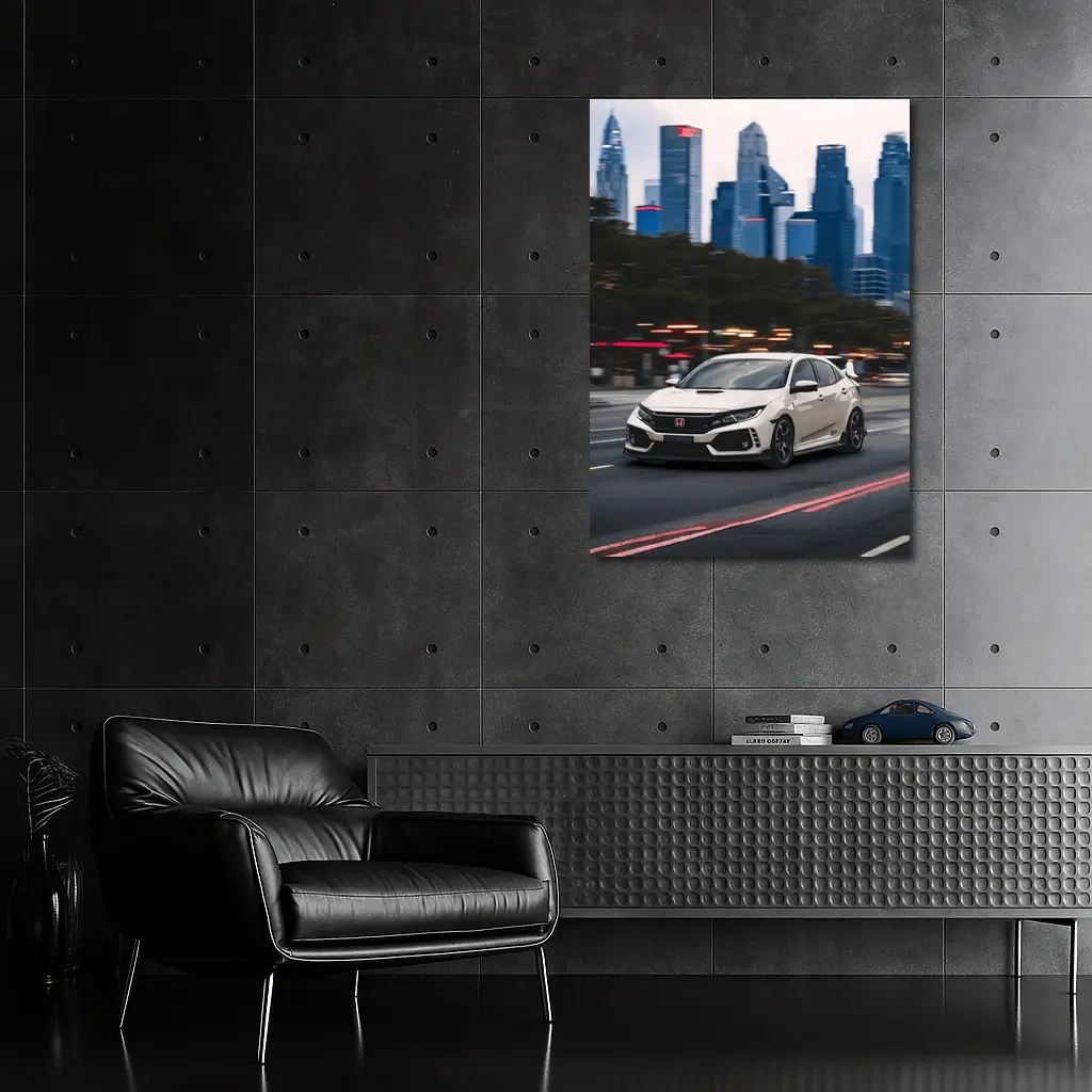 Honda Civic Type R City Skyline Street – Wall Art