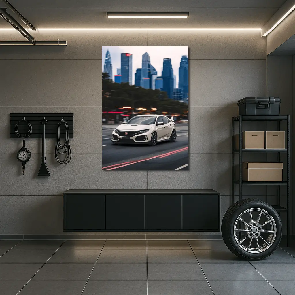 Honda Civic Type R City Skyline Street – Wall Art