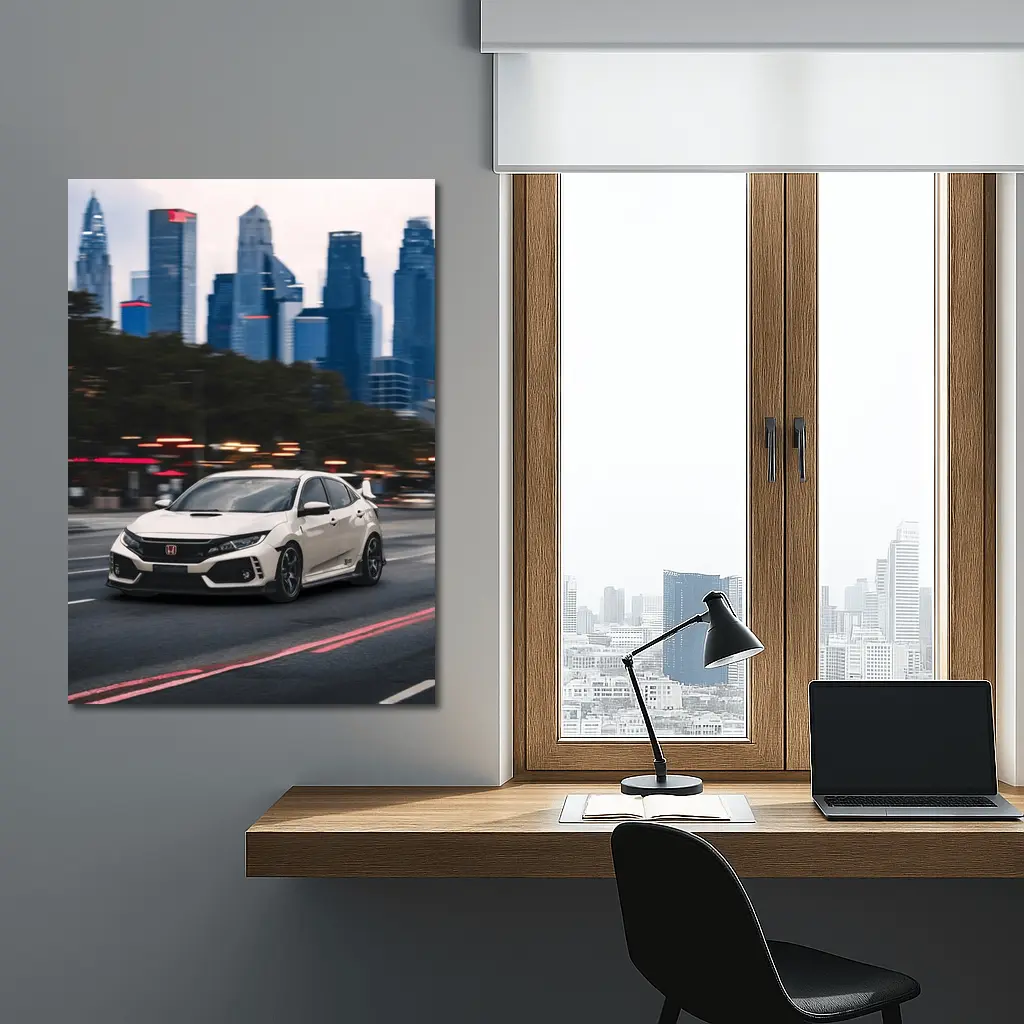 Honda Civic Type R City Skyline Street – Wall Art