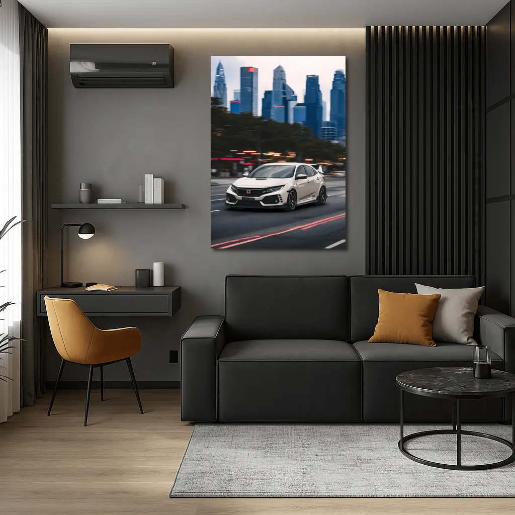 Honda Civic Type R City Skyline Street – Wall Art