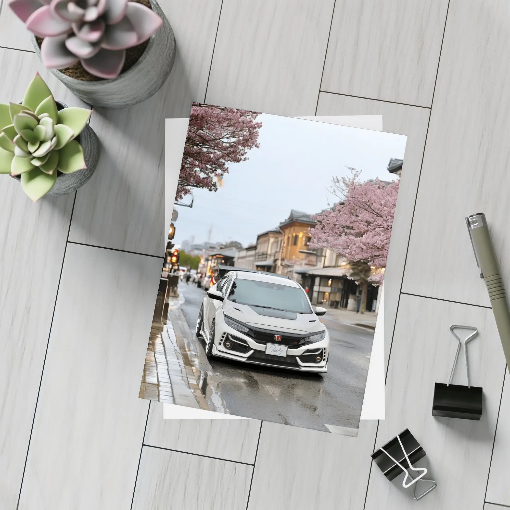 Honda Civic Type R Kyoto Cherry Blossom Street – Postcards