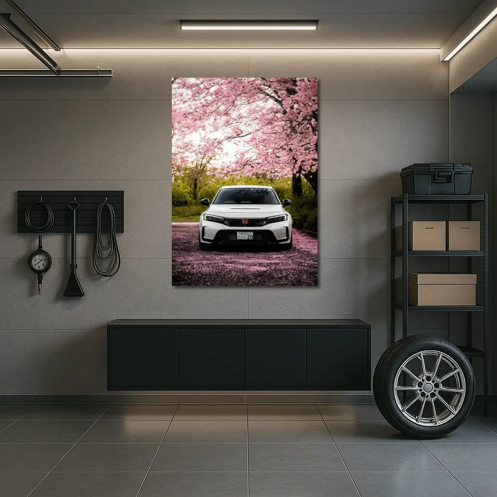 Honda Civic Type R Cherry Blossom Street – Wall Art