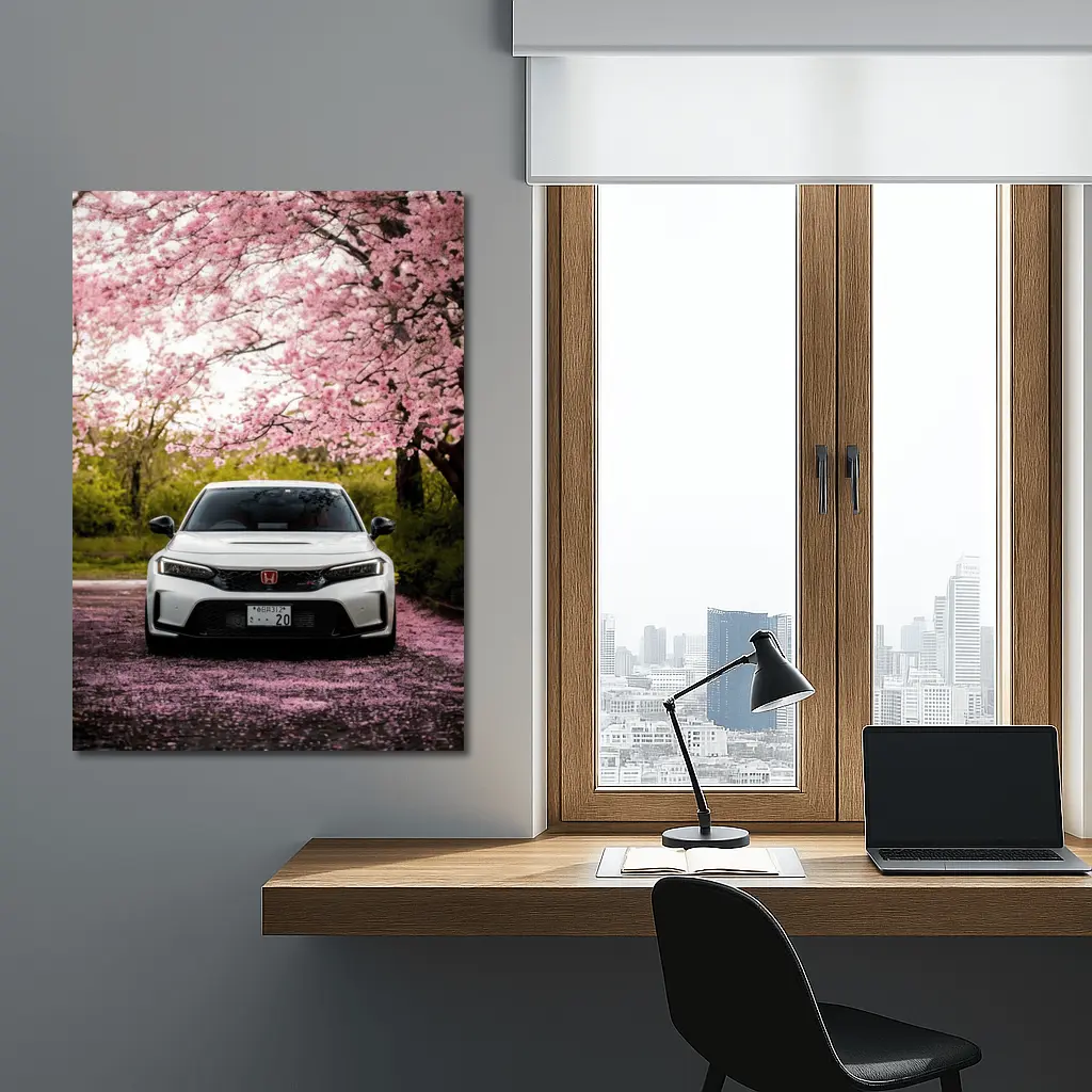 Honda Civic Type R Cherry Blossom Street – Wall Art