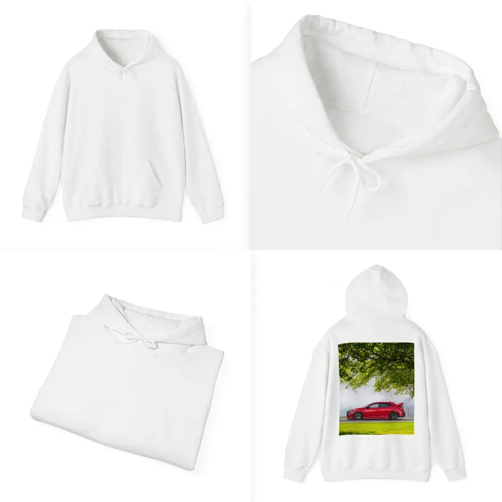 Red Honda Civic Type R Green Landscape – Hoodies
