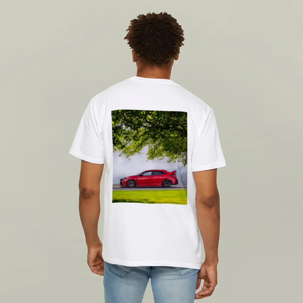 Red Honda Civic Type R Green Landscape – T-Shirts