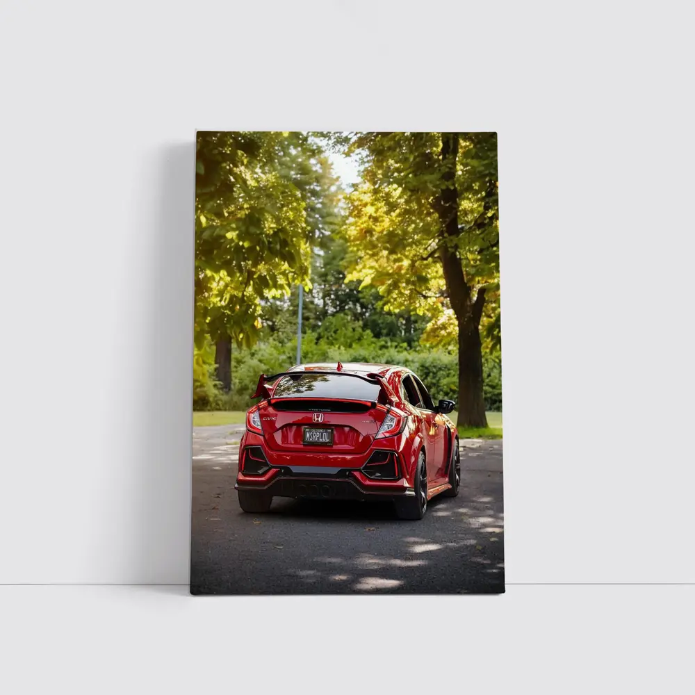 Red Honda Civic Type R Park Setting – Wall Art