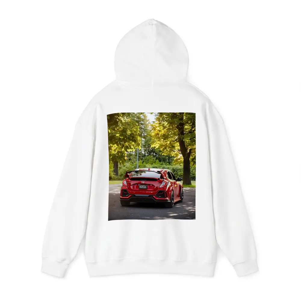 Red Honda Civic Type R Park Setting – Hoodies