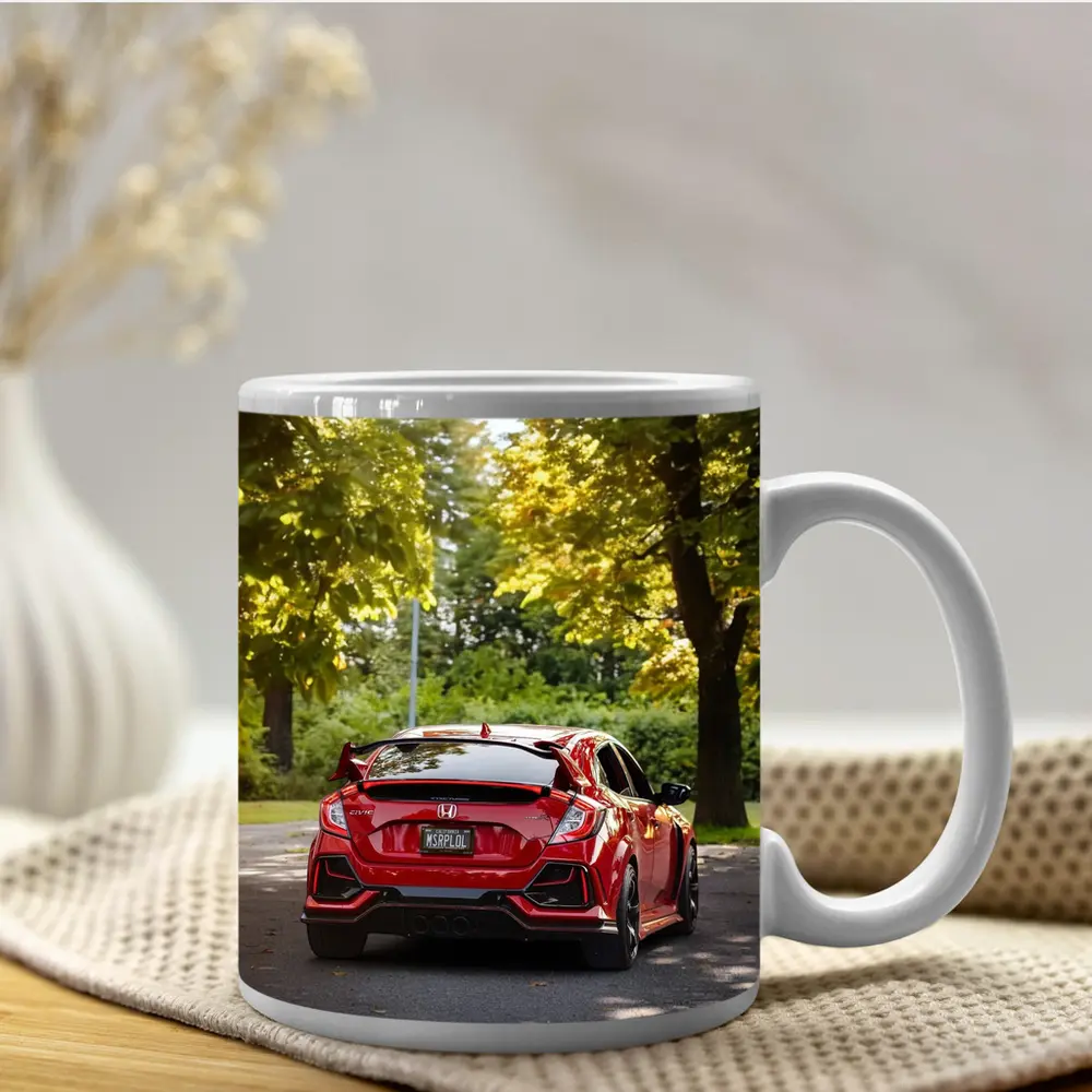 Red Honda Civic Type R Park Setting – Mugs