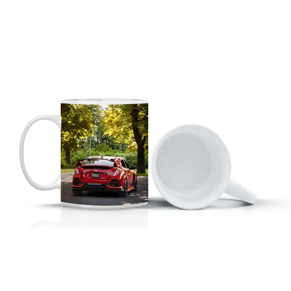 Red Honda Civic Type R Park Setting – Mugs