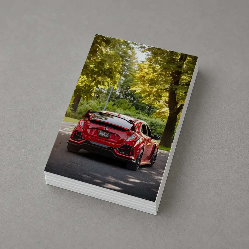 Red Honda Civic Type R Park Setting – Postcards
